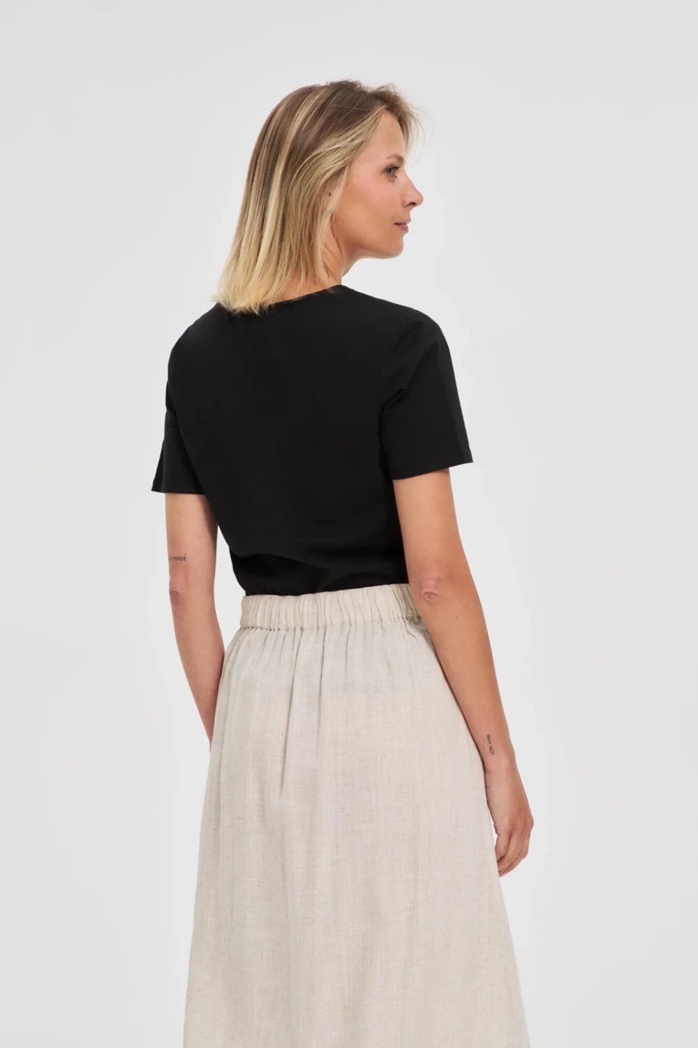Marisse Black Diamond Neckline Blouse