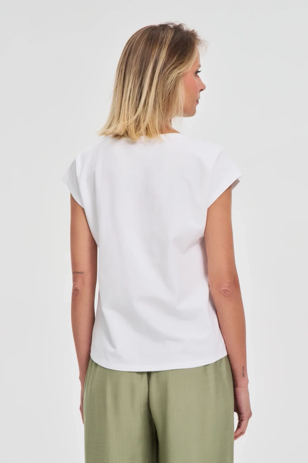Marisse Cotton Blouse With Print, White