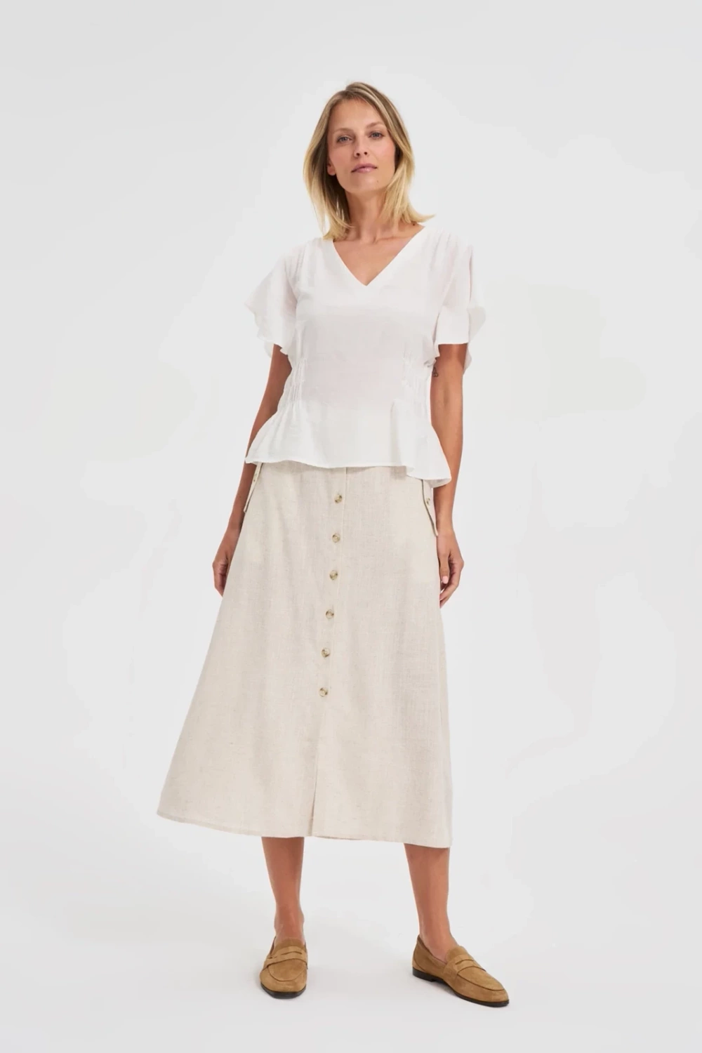 Marisse Fitted White Shirt