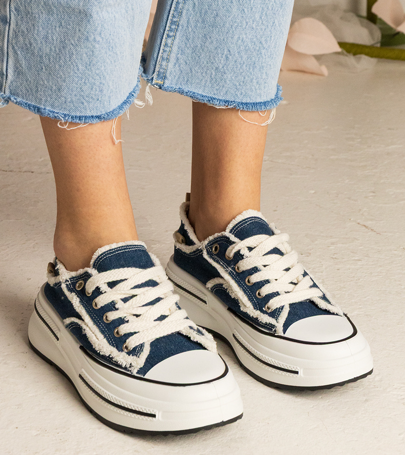 Gemre Adidași de damă albaștri cu talpă înaltă Kallara