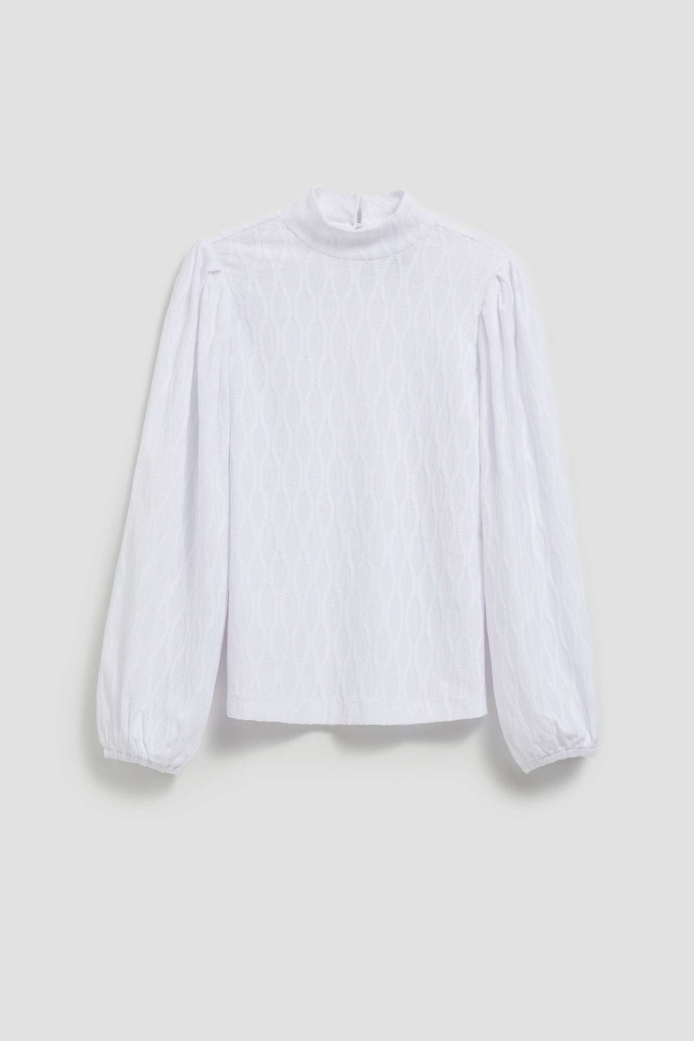 Turtleneck blouse with puff sleeves