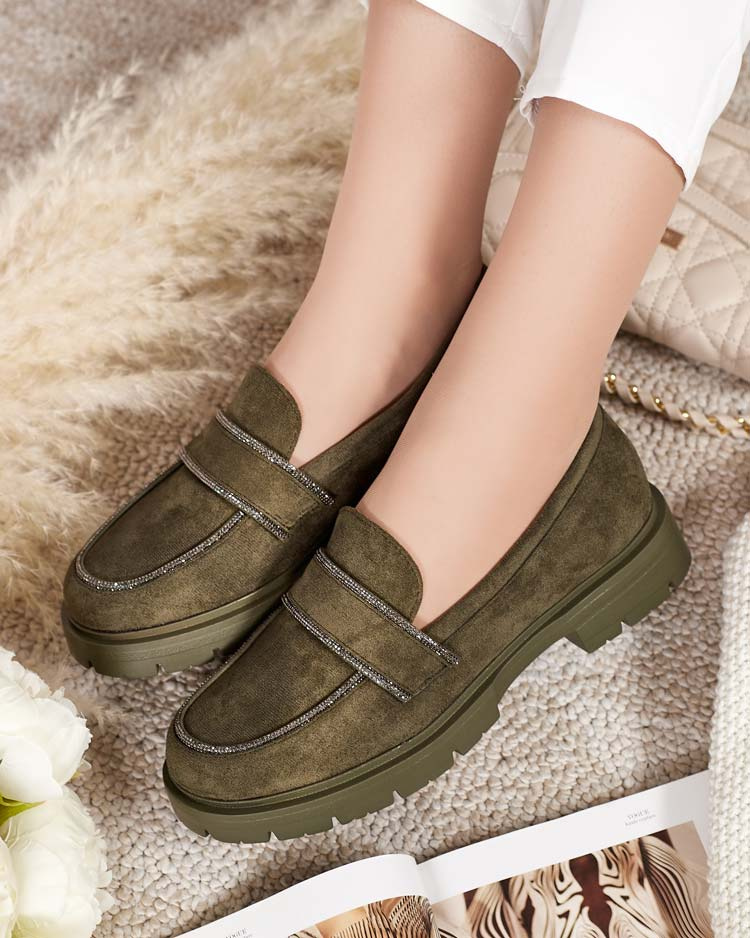 Resti Women's moccasins with zircons Eroime