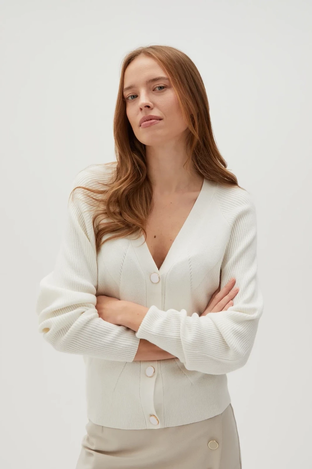 Marisse Women's Sweater L-Sw-4602 Off White