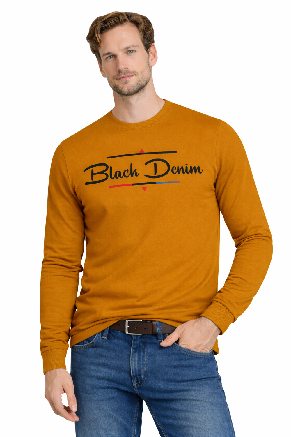 Мъжки суитшърт пуловер 202167 Горчица