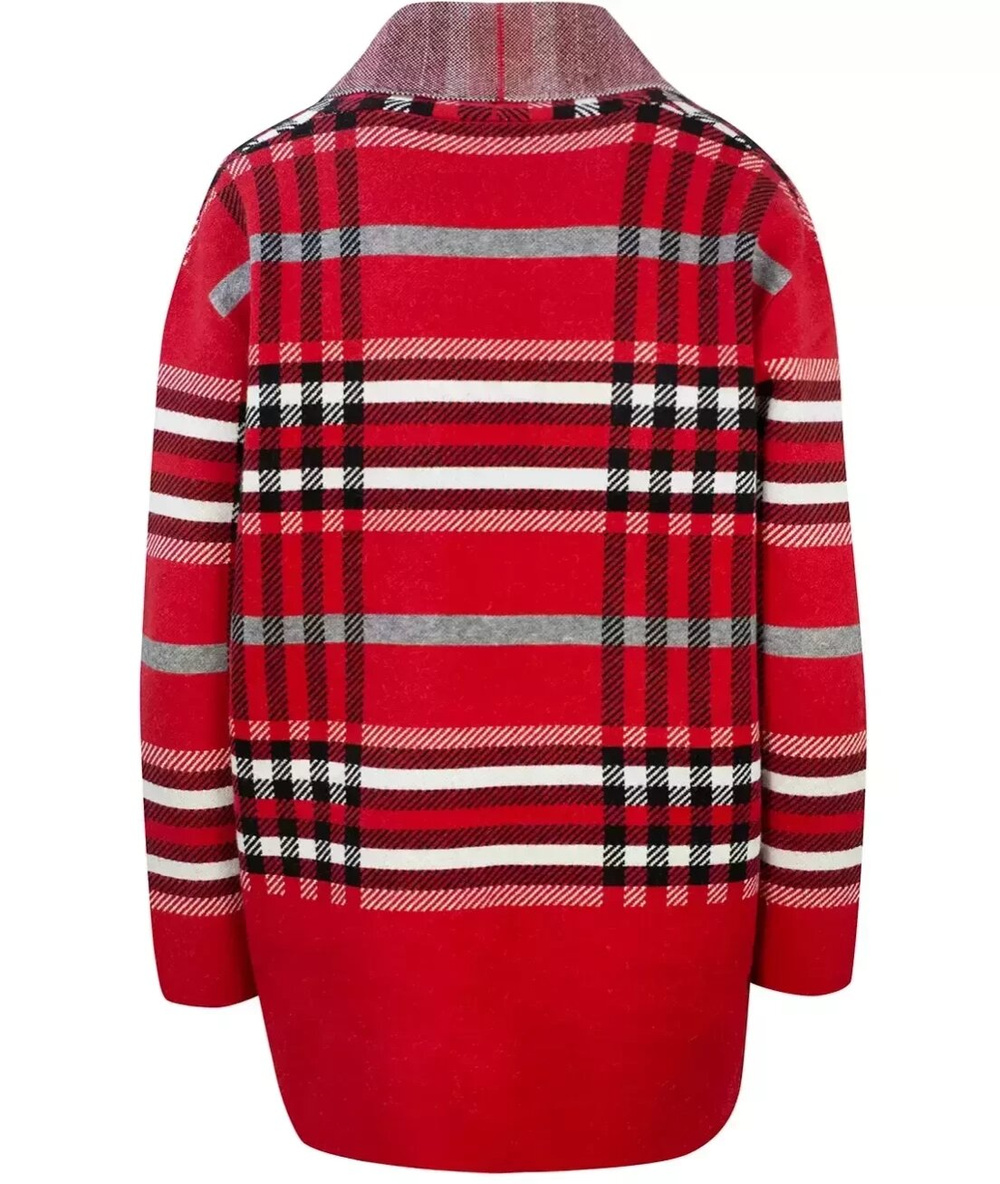 Pri WARM Sweater. Checkered cardigan overlay