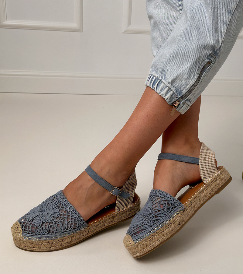 Gemre Sandale albastre espadrile decupate Santos