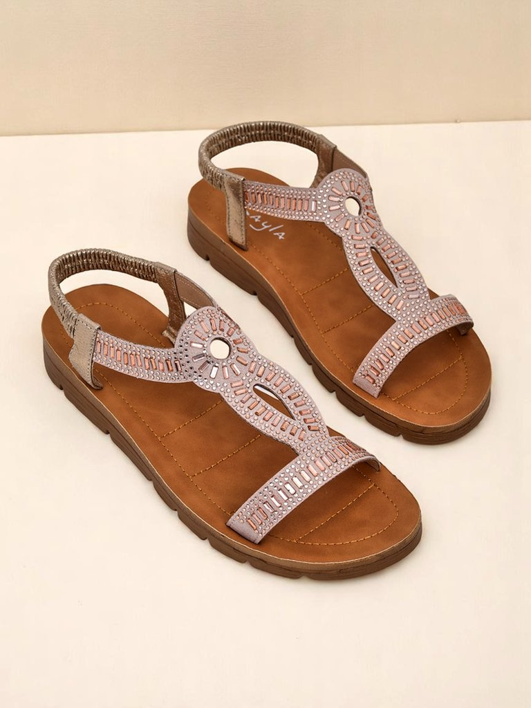 Resti Royal Fashion Women's Ava Shine sandals with decorative straps