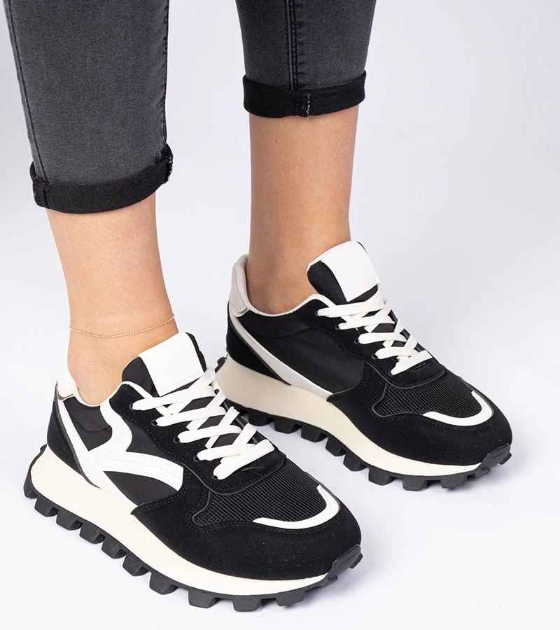 marka niezdefiniowana Black sporty women's sneakers Melinda