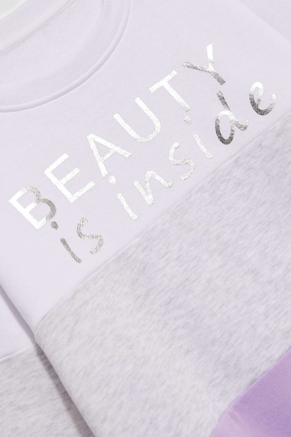 Marisse Lavender Printed Sweatshirt
