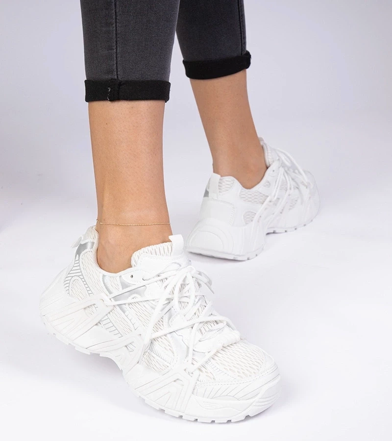 Gemre Adidași albi la modă cu talpă masivă Lukaro