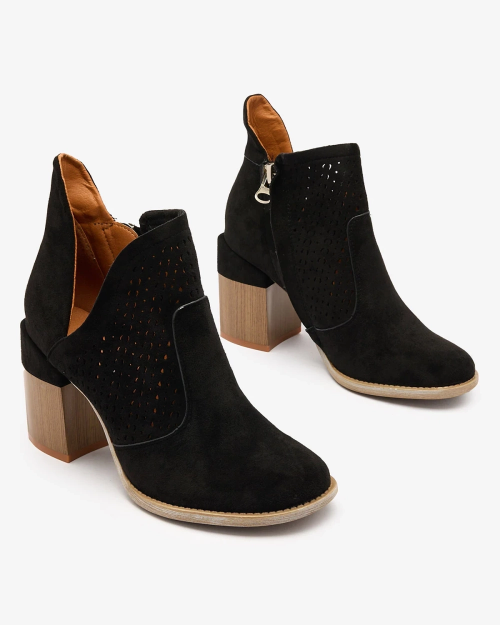 Resti Black women&#039;s boots on a post and with a cutout Neafla