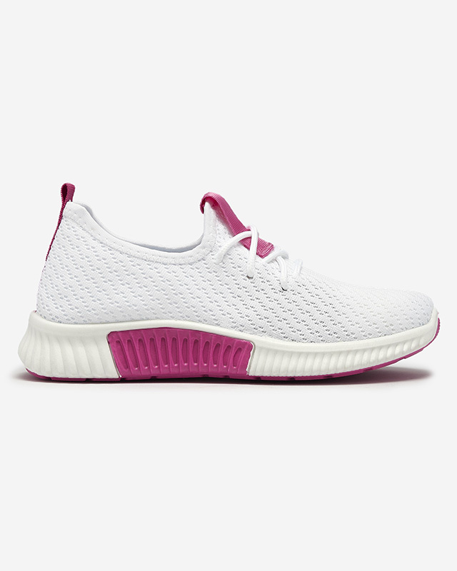 Resti White women&#039;s sports shoes with fuchsia inserts Kedeti - Footwear