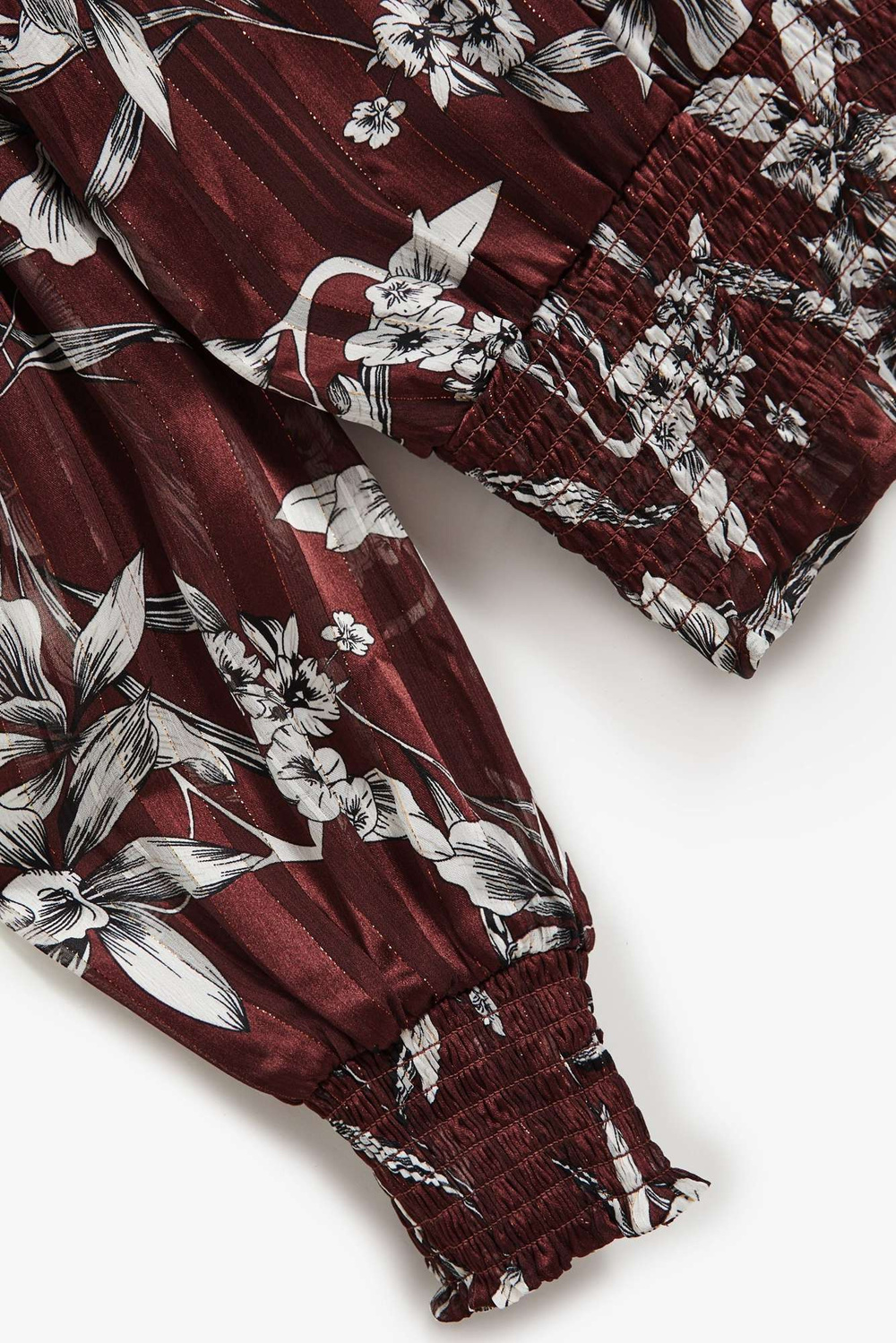 Marisse Chestnut Floral Pattern Shirt
