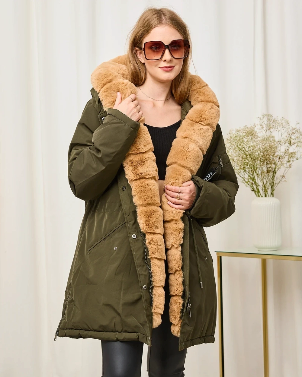 Resti Womens green winter jacket PLUS SIZE - Clothing