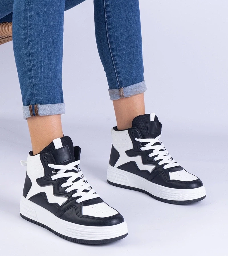 Gemre Pantofi sport alb-negru pentru femei Shadolina