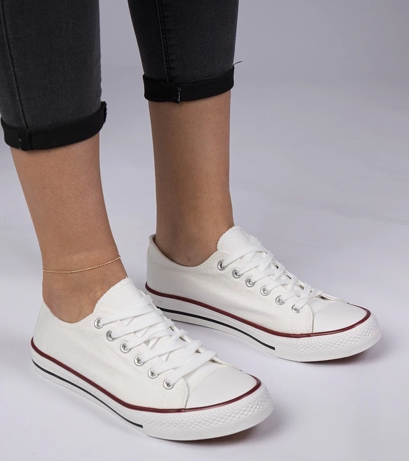 Gemre Pantofi sport clasici albi pentru femei Menfis