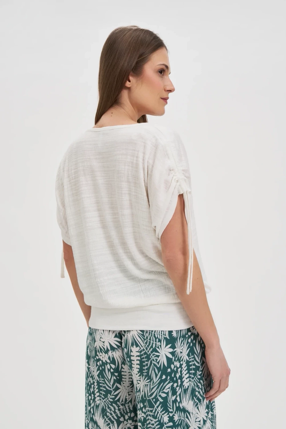 Marisse White Blouse With A V-Neck