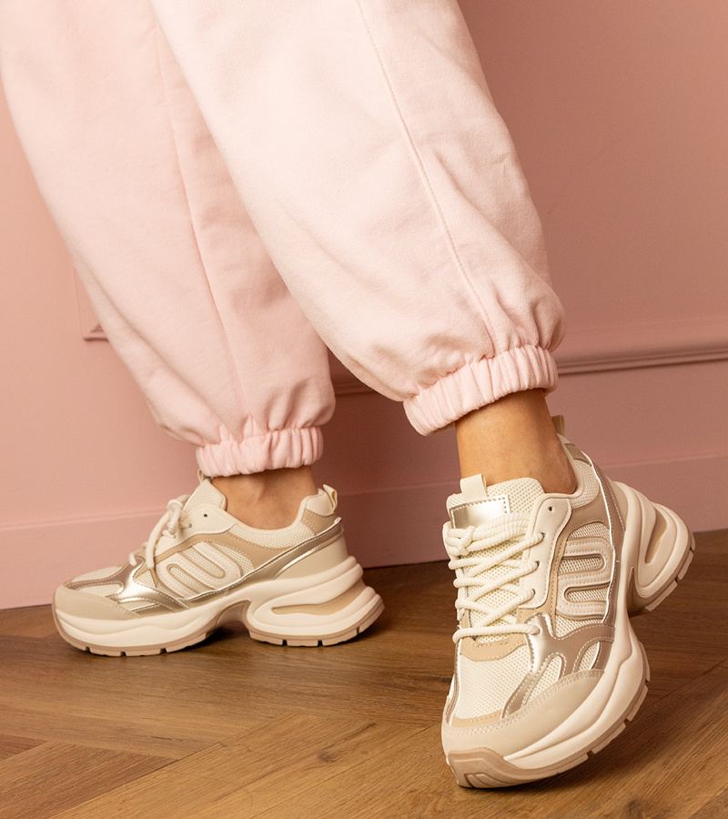 Gemre Adidași sport bej pe talpă masivă Aries