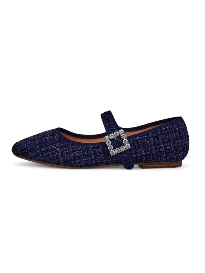 Resti Women&#039;s checked ballet flats with a buckle and strap Riffos