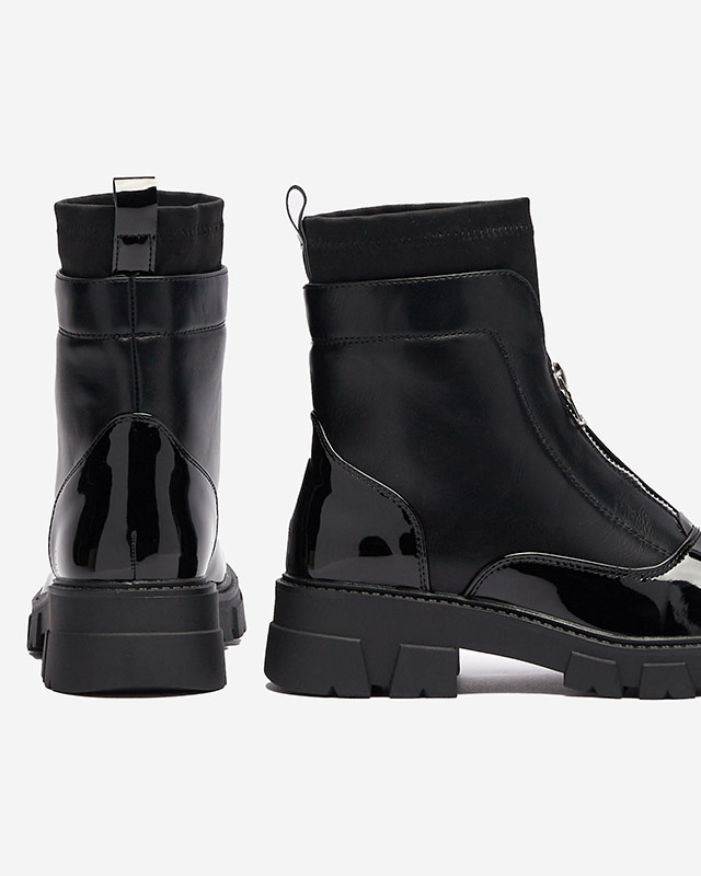 Resti Women&#039;s boots with a zipper in the middle in black Elibe- Footwear