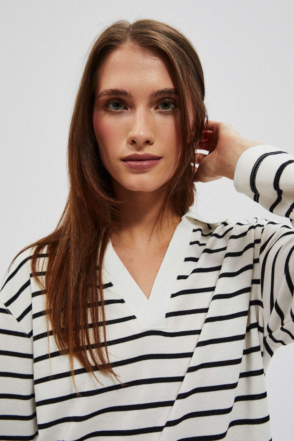 Marisse Women's Sweatshirt L-Bl-4011 Off White_Black