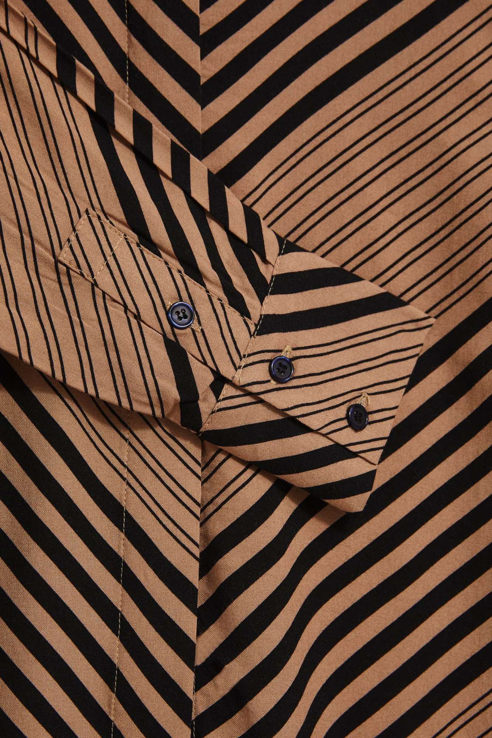 Marisse Dark Beige Striped Shirt