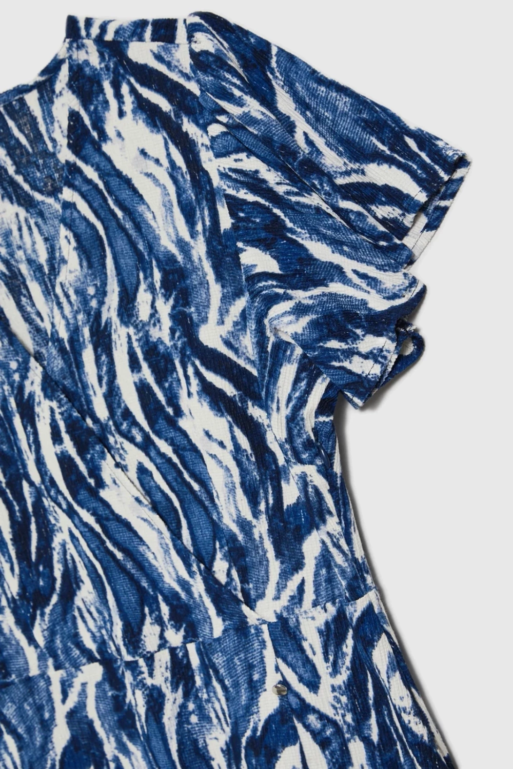 Marisse Blue Short-Sleeved Midi Dress