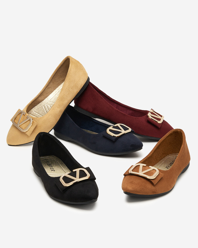 Resti Women&#039;s beige ballerinas with an ornament on the toe Cavo - Footwear