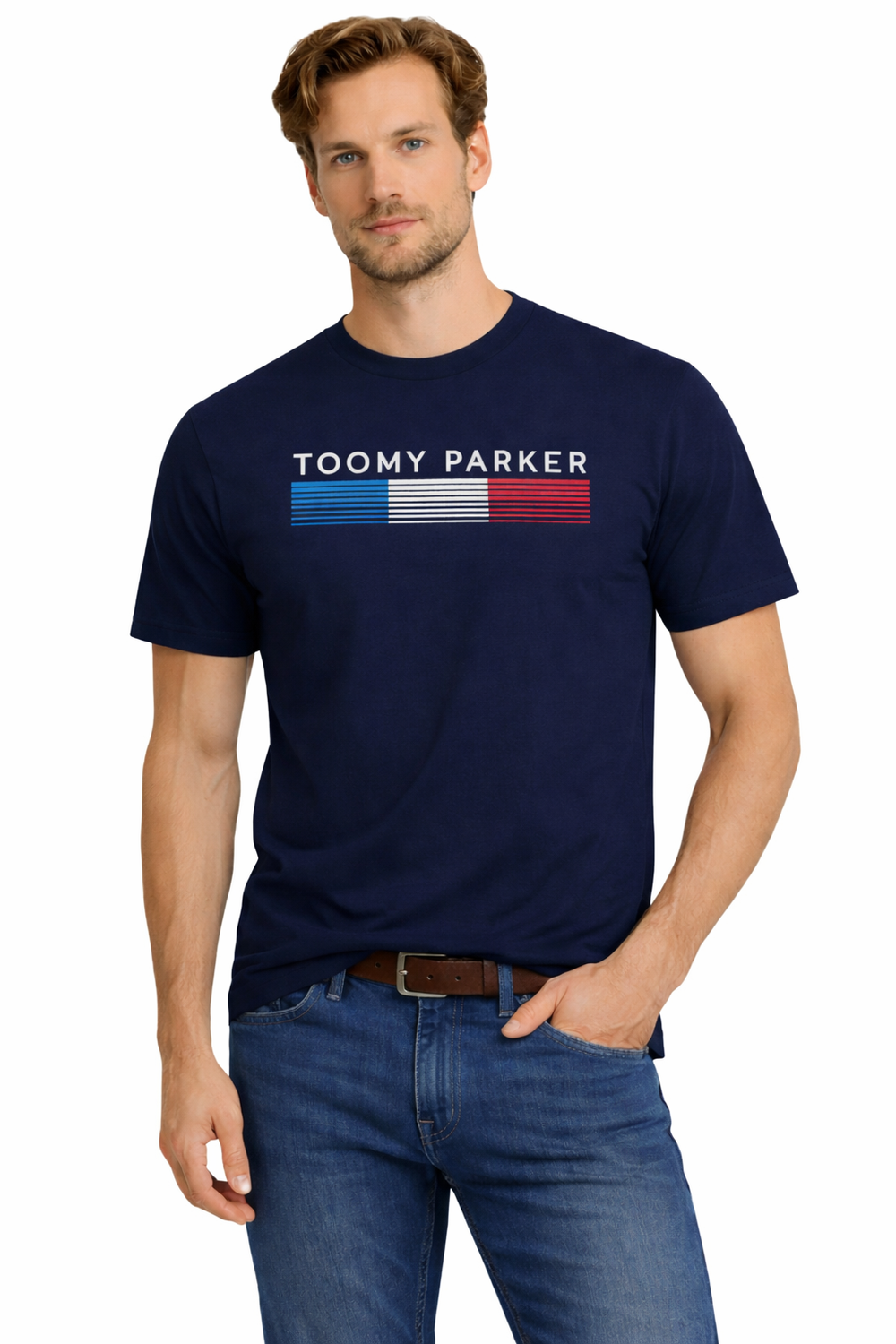 Мъжка тениска пуловер 3005, тъмносин