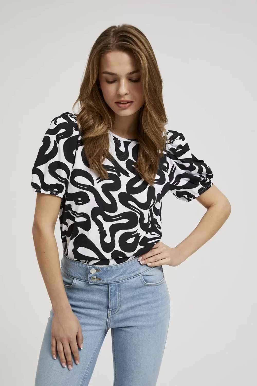 Marisse Women&#039;s Blouse L-Ts-4342 Black_White