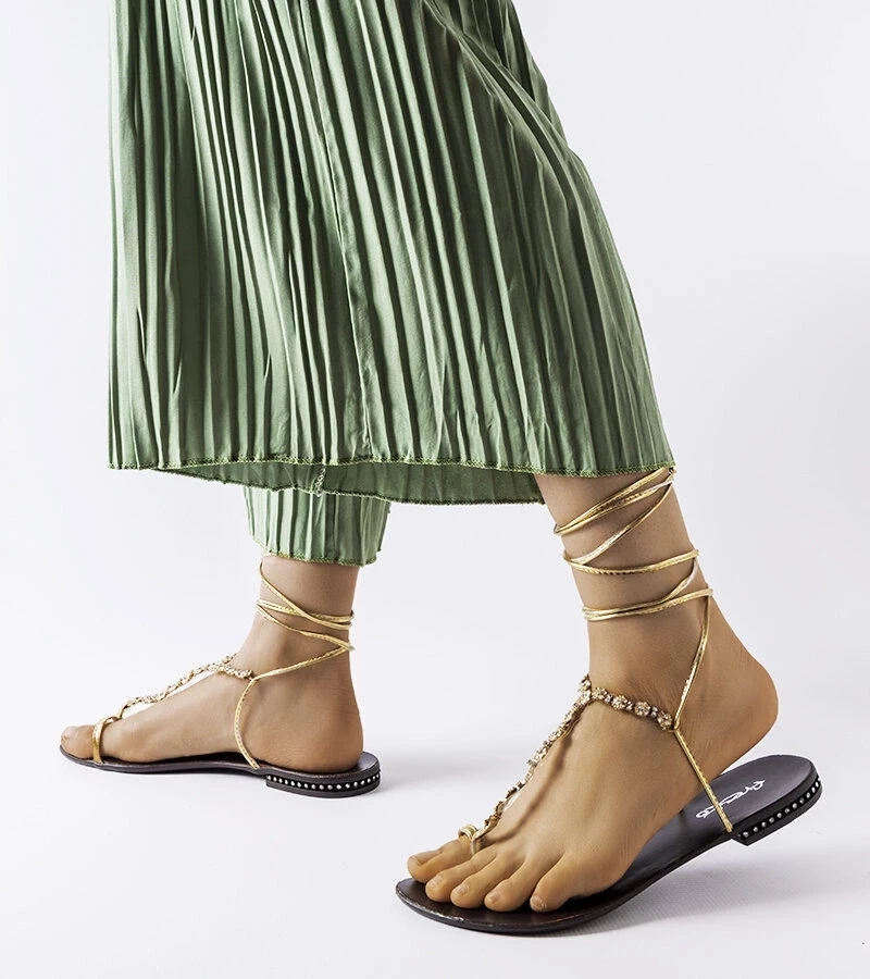 Gemre Troghi sandale cu zirconiu de aur