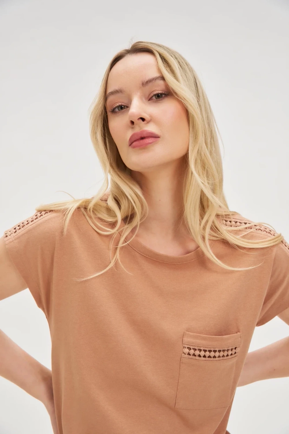 Marisse Womens T-Shirt L-Ts-4635 L.Brown