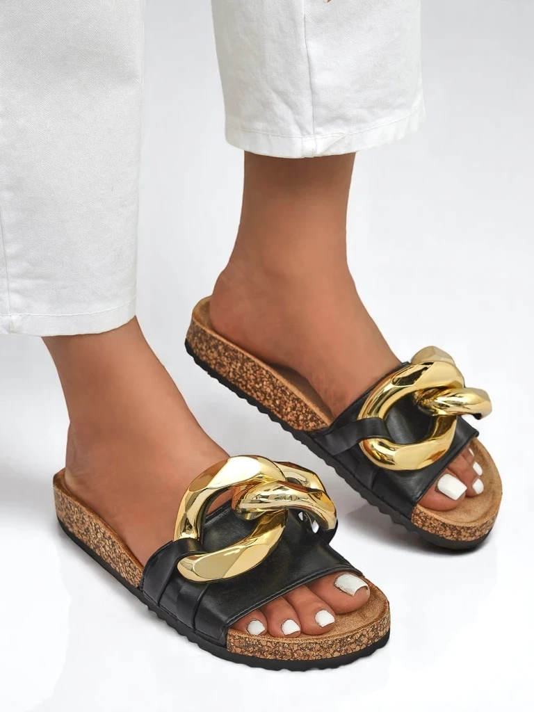 Resti Royalfashion Black women&#039;s flip-flops with Sofig decoration