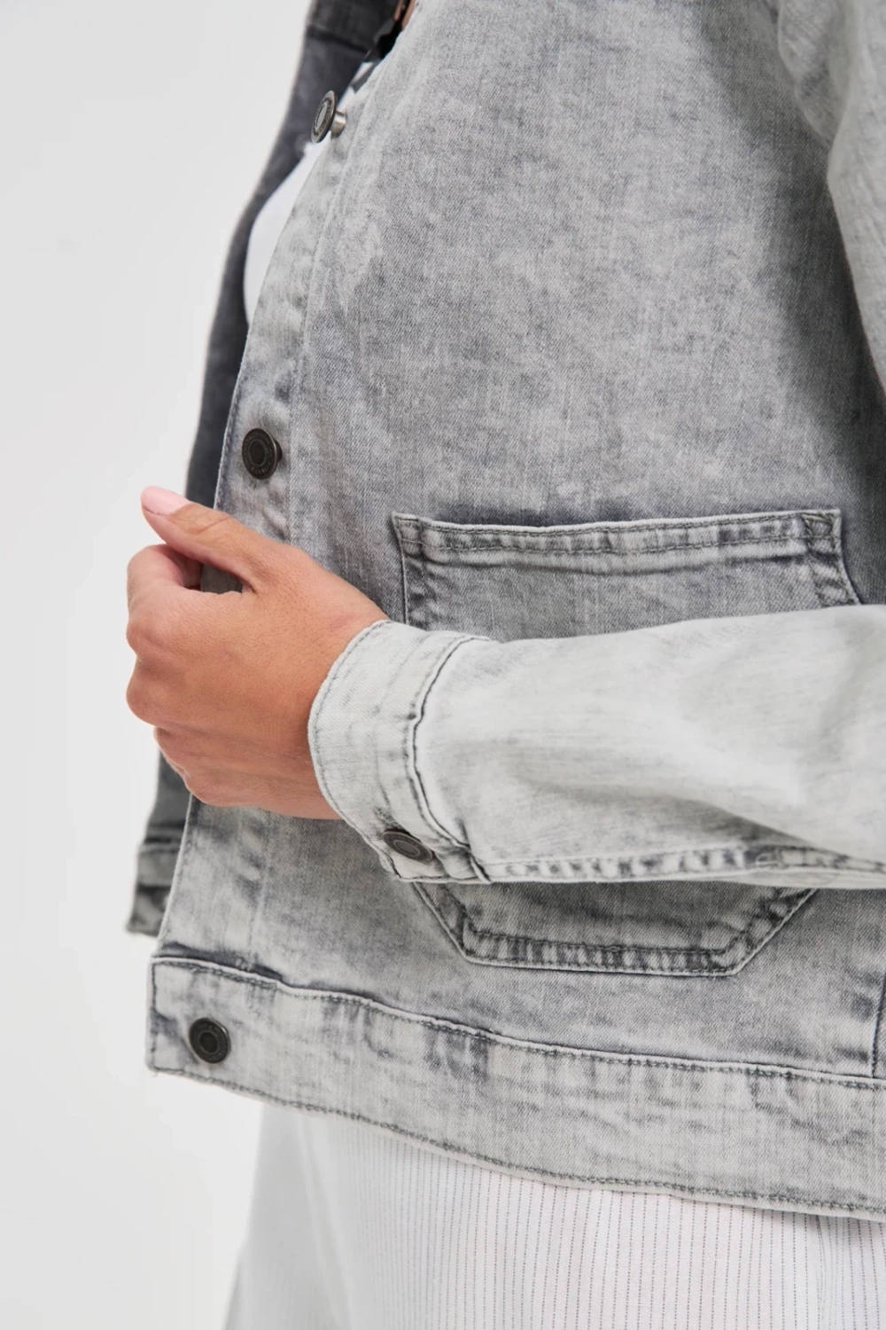 Marisse Gray Denim Jacket