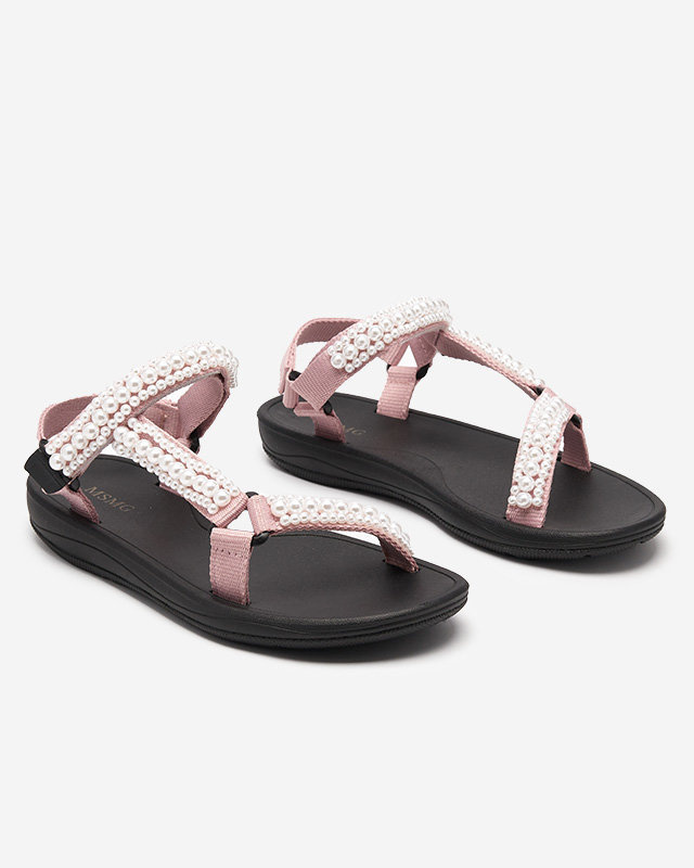 Resti Pink women&#039;s sports sandals with Dotiss pearls- Footwear