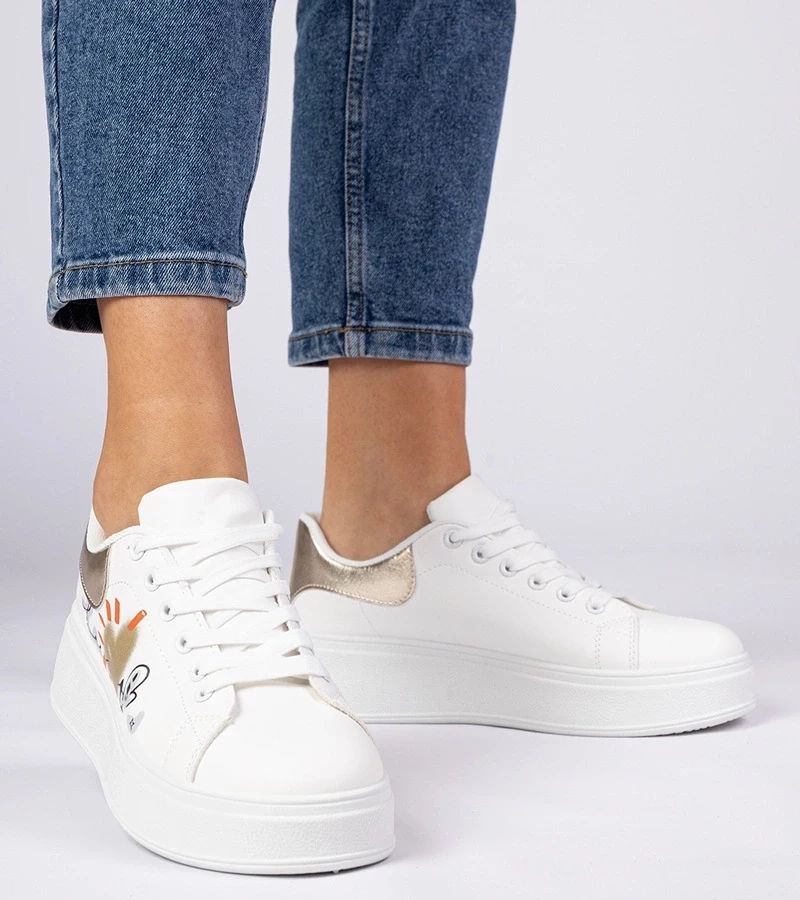 Gemre Adidași sport albi-aurii pentru femei Zelinda