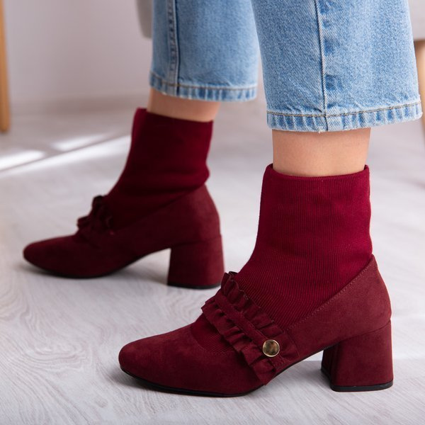 Resti Maroon pumps with sock Preciosa - Footwear