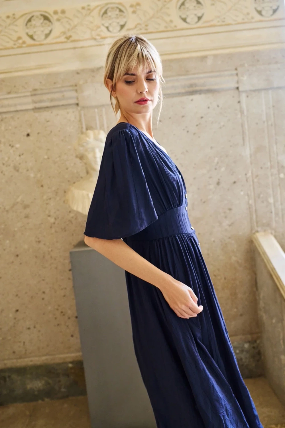 Marisse Women's Dress L-Su-4639 Navy