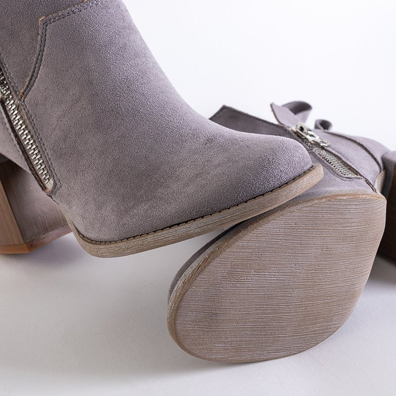 Resti Gray women&#039;s boots on a square post Darera - Footwear
