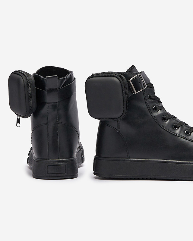 Resti Black women's sport shoes with pouch Efiffe- Footwear