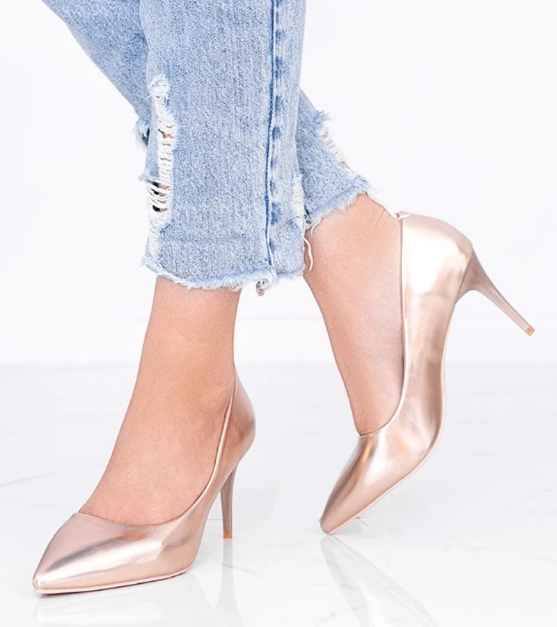 Gemre Pantofi stiletto Venicia din aur roz