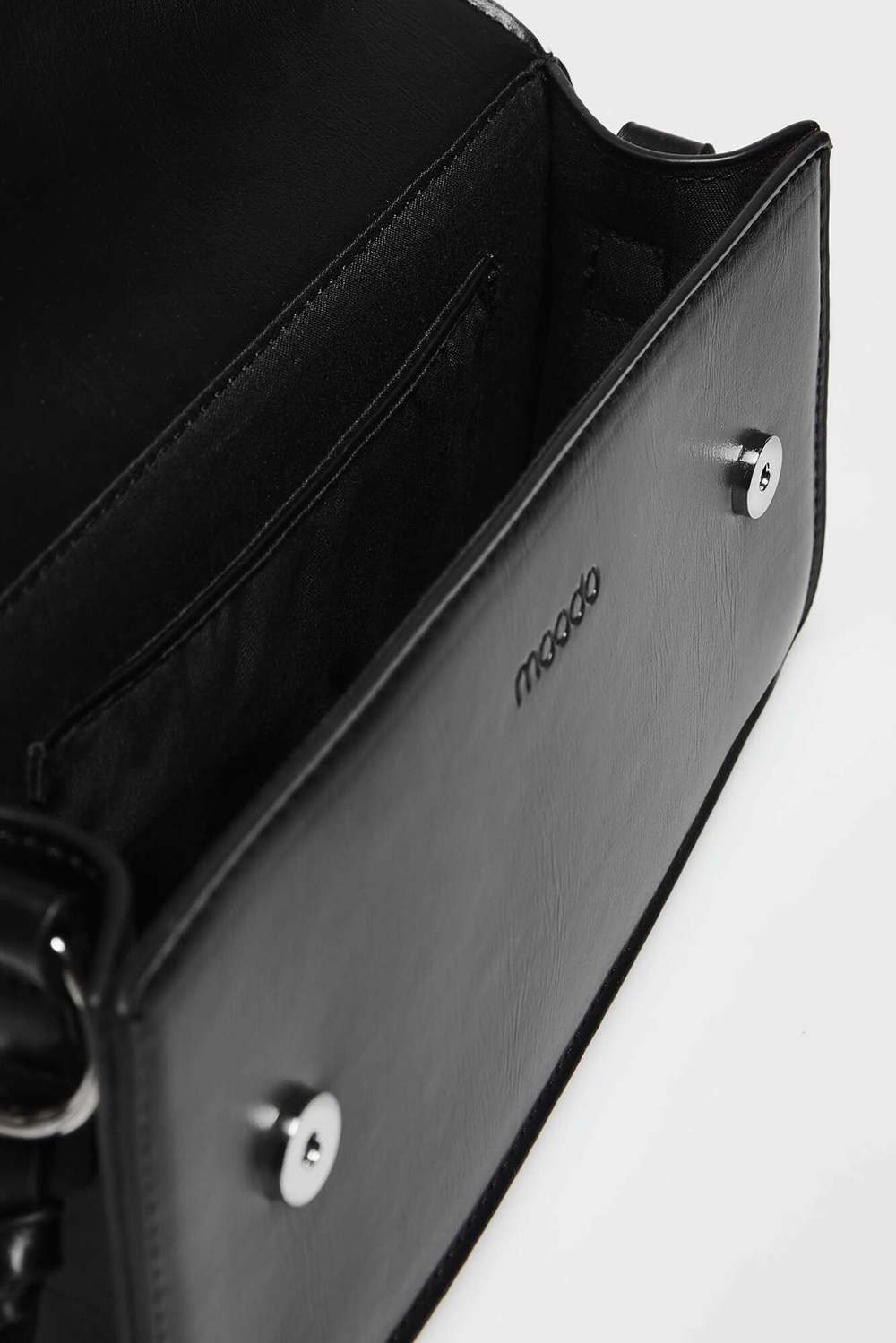 Marisse Shoulder Bag With Silver Buckle, Black