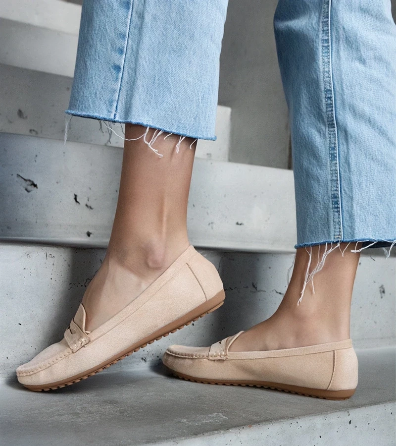 Gemre Mocasini bej din ecosuede Cellarengo