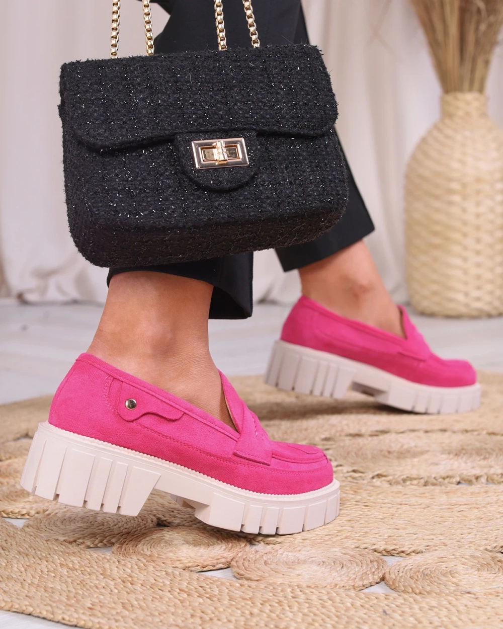 Resti Eco suede fuchsia moccasins for women Siherta