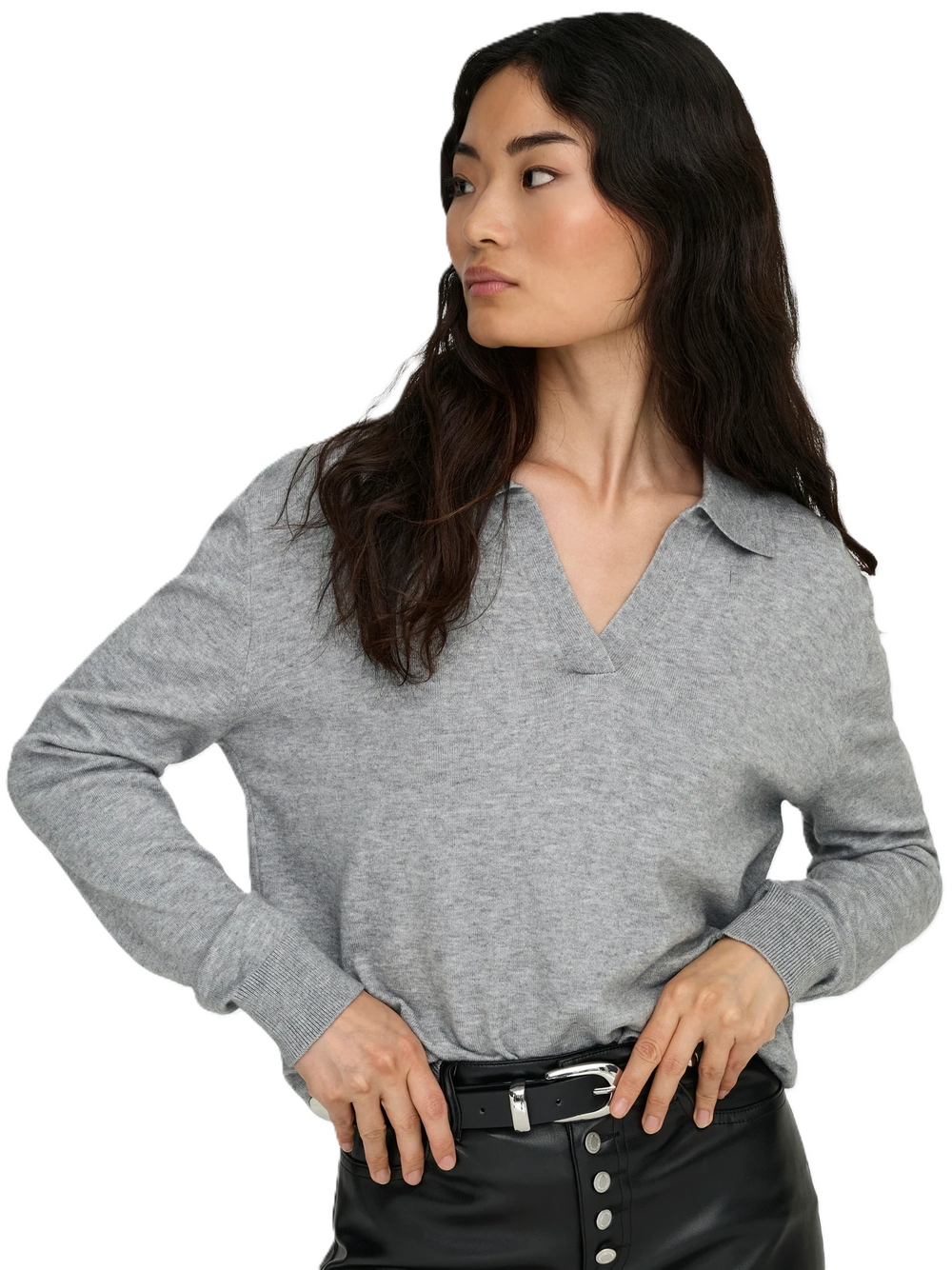 Само - Дамски пуловер Onlbi Polo Pullover