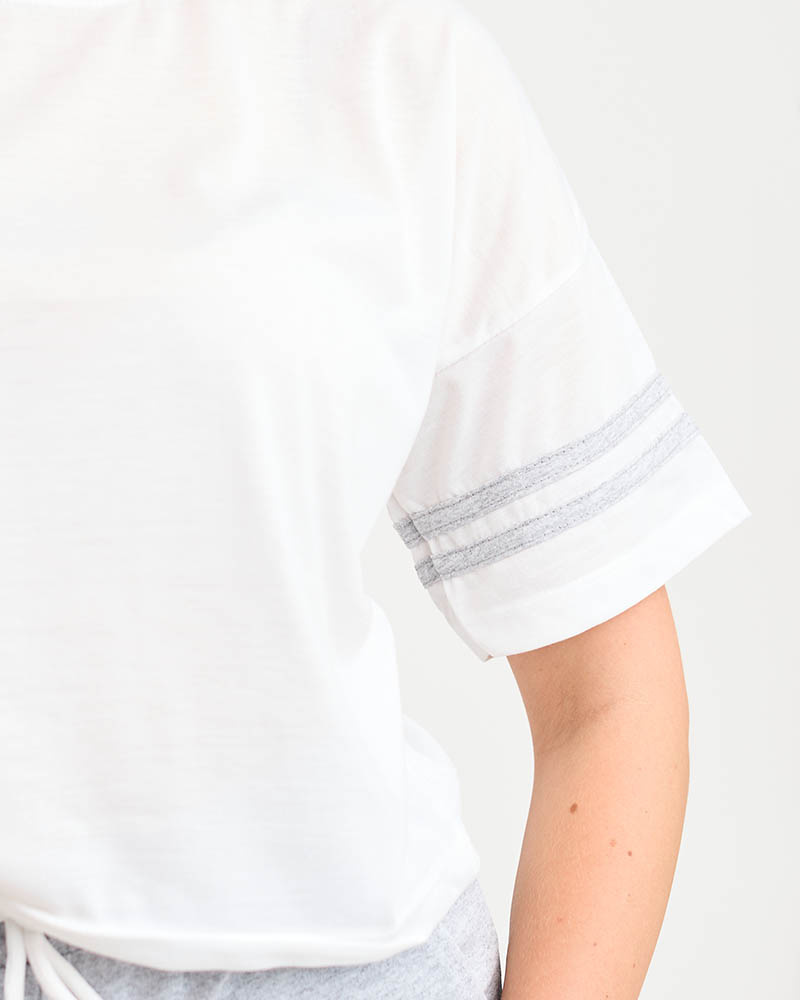 Resti Women's tracksuit set with light gray stripes - Clothing