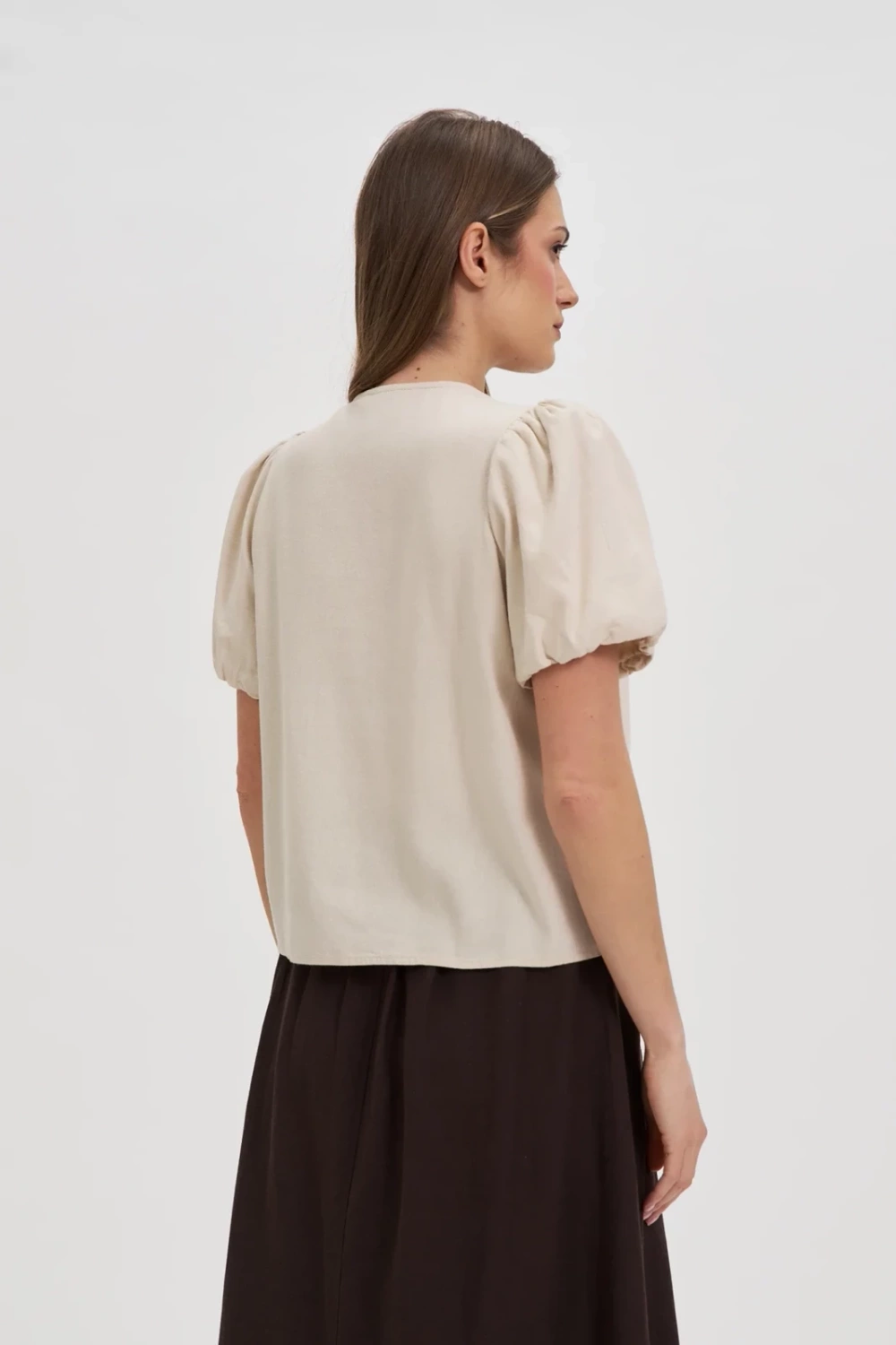 Marisse Beige Viscose And Linen Shirt