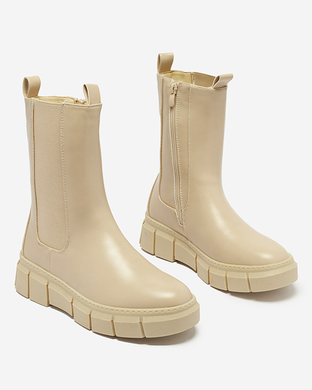 Resti Women&#039;s platform boots in beige Couell- Footwear