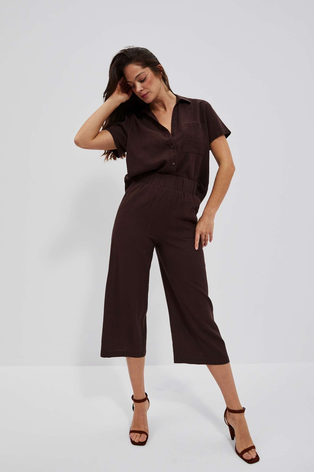 Marisse Women's Trousers L-Sp-4030 D.Oak