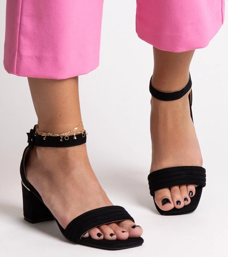 Gemre Sandale negre cu toc mic Johara